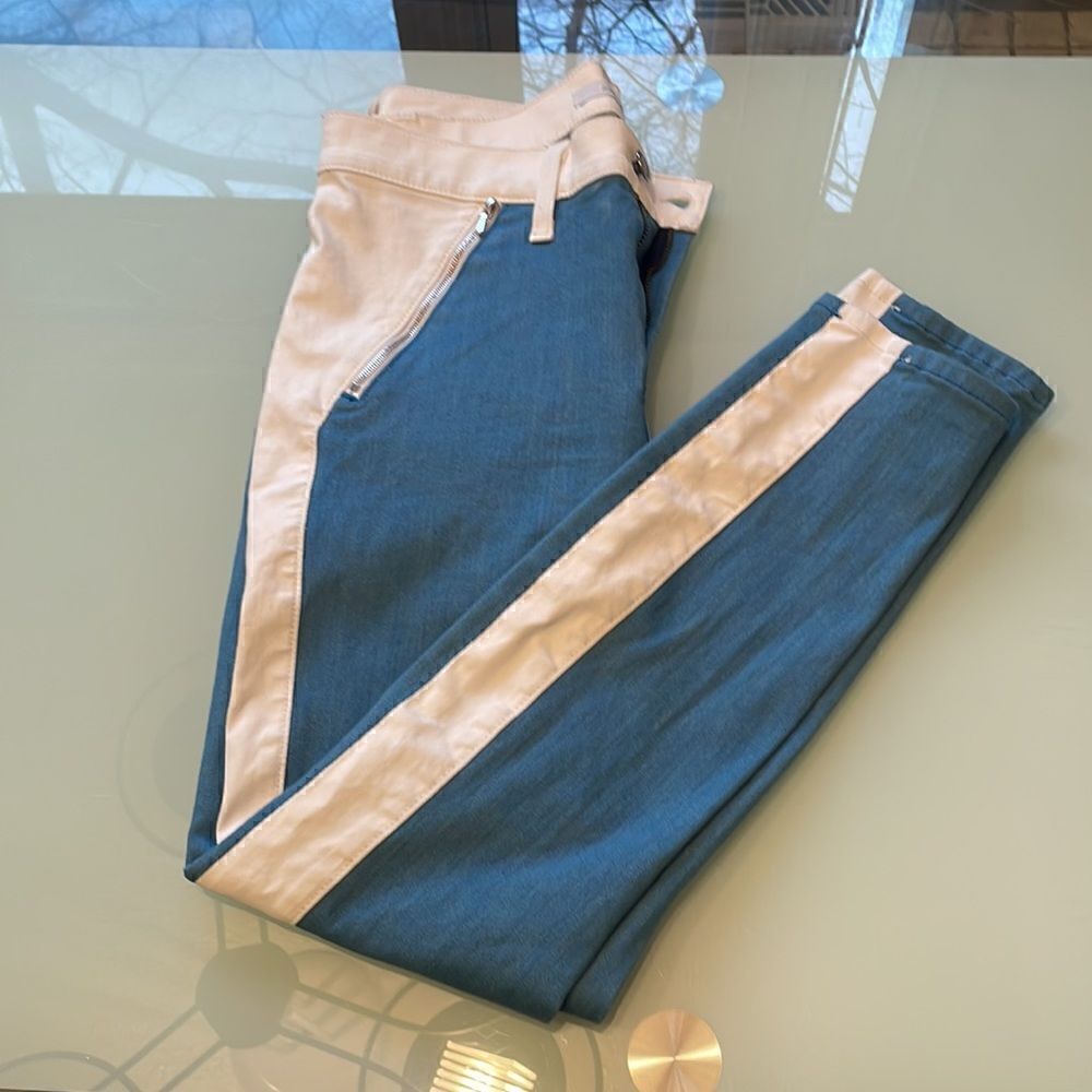 7 for all mankind jeans with white denim 28 skinny stretchy vgc zipped pockets
